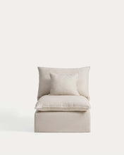 Load image into Gallery viewer, Anarela beige linen and viscose 6-seater modular corner sofa with removable cover 347 x 307 cm FSC Mix Credit - image 3