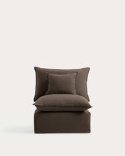 Load image into Gallery viewer, Anarela taupe linen 2-seater sofa with removable cover 220 cm FSC Mix Credit - image 3