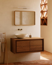 Load image into Gallery viewer, Kenta bathroom furniture in solid teak wood with a natural finish, 90 x 45 cm - image 10