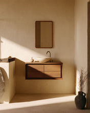 Load image into Gallery viewer, Kenta bathroom furniture in solid teak wood with a walnut finish, 90 x 45 cm - image 9