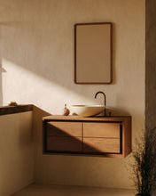 Load image into Gallery viewer, Shamel solid teak mirror with a walnut finish, 45 x 70 cm - image 3