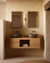 Load image into Gallery viewer, Yenit bathroom furniture in solid teak wood with a natural finish, 120 x 45 cm - image 9
