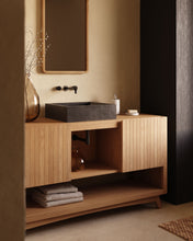 Load image into Gallery viewer, Kuveni bathroom furniture in solid teak wood with a natural finish, 140 x 50 cm - image 9