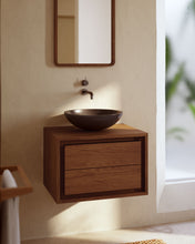 Load image into Gallery viewer, Kenta bathroom furniture in solid teak wood with a walnut finish, 60 x 45 cm - image 9