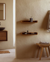 Load image into Gallery viewer, Shamel set of 2 shelves in solid teak with a walnut finish, 50 x 5 cm - image 3
