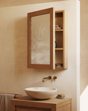 Load image into Gallery viewer, Plubia medicine cabinet with mirror in solid teak, 50 x 70 cm - image 7