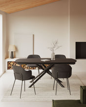 Load image into Gallery viewer, Yodalia extendable table in tempered glass with steel legs in a black finish 130(190)x100 cm - image 3