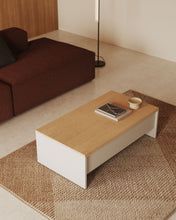 Load image into Gallery viewer, Abilen oak wood with white lacquer lift-up coffee table 110 x 60 cm FSC 100% - image 4