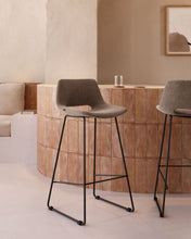 Load image into Gallery viewer, Zahara bar stool in brown with steel legs in black finish, height 65 cm FSC 100% - image 11