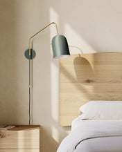 Load image into Gallery viewer, Audrie wall light in steel with green painted finish - image 3
