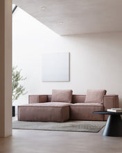Load image into Gallery viewer, Blok 2-seater left chaise longue sofa in pink thick corduroy 240cm FSC Mix Credit - image 11