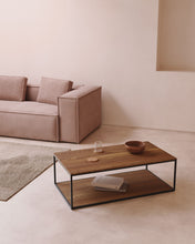 Load image into Gallery viewer, Yoana coffee table with oak walnut veneer and painted black metal structure, 110 x 60 cm - image 3