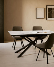Load image into Gallery viewer, Jenna dark grey swivel chair with steel legs with black finish FSC 100% - image 5
