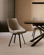 Load image into Gallery viewer, Jenna light grey swivel chair with steel legs with black finish FSC 100% - image 4