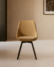 Load image into Gallery viewer, Jenna mustard swivel chair with steel legs with black finish FSC 100% - image 4
