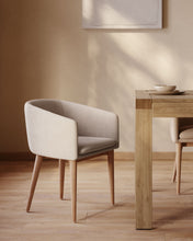 Load image into Gallery viewer, Harlan beige chenille chair with solid ash wood legs - image 6