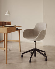 Load image into Gallery viewer, Tissiana beige and aluminium desk chair with matt black finish - image 11