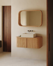 Load image into Gallery viewer, Salaya ash laminated plywood framed mirror in a natural finish, 90 x 60 cm - image 6
