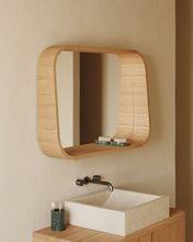 Load image into Gallery viewer, Salaya ash laminated plywood framed mirror in a natural finish, 90 x 60 cm - image 5