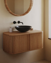 Load image into Gallery viewer, Mailen bathroom cupboard in ash veneer in a natural finish, 90 x 45 cm - image 7