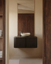 Load image into Gallery viewer, Mailen bathroom cupboard in ash veneer in a dark finish, 90 x 45 cm - image 7