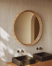 Load image into Gallery viewer, Polke Teak Wood Mirror Ø 100 cm - image 3