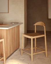 Load image into Gallery viewer, Nina stool in solid acacia wood height 62 cm - image 4