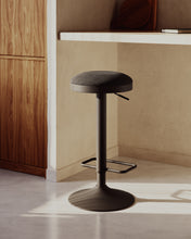 Load image into Gallery viewer, Zaib stool in black chenille and matt black steel height 63-84 cm FSC 100% - image 13