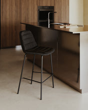 Load image into Gallery viewer, Zunilda stool in black chenille and steel finished with matt black height 65 cm FSC 100% - image 11