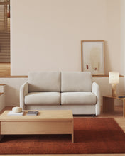 Load image into Gallery viewer, Nuala 2-seater sofa bed in pearl-coloured chenille 184cm - image 7