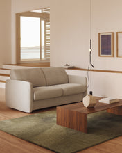 Load image into Gallery viewer, Nuala 3-seater sofa bed in pearl-coloured chenille 204cm - image 7