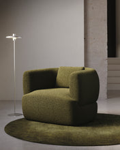 Load image into Gallery viewer, Martina dark green bouclé swivel armchair with cushion FSC Mix Credit - image 7