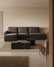 Load image into Gallery viewer, Alea dark brown chenille 5-seater modular sofa with left chaise longue and removable cover 340cm - image 5
