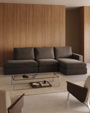 Load image into Gallery viewer, Alea dark brown chenille 5-seater modular sofa with right chaise longue and removable cover 340cm - image 5