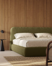 Load image into Gallery viewer, Martina bed with removable cover in dark green bouclé fabric for 180 x 200cm mattress FSC Mix Credit - image 5