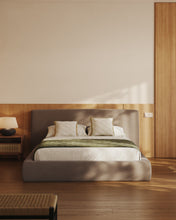 Load image into Gallery viewer, Blok brown bed with removable cover for 160 x 200cm mattress FSC Mix Credit - image 3