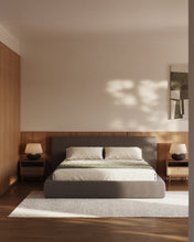 Load image into Gallery viewer, Blok brown bed with removable cover for 180 x 200cm mattress FSC Mix Credit - image 4