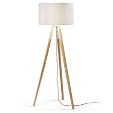 Load image into Gallery viewer, Iguazu floor lamp in solid pine wood UK adapter