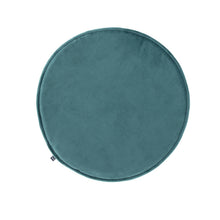 Load image into Gallery viewer, Rimca round velvet chair cushion in turquoise, 35 cm