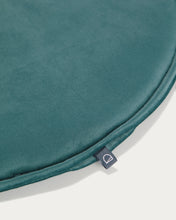 Load image into Gallery viewer, Rimca round velvet chair cushion in turquoise, 35 cm - image 2