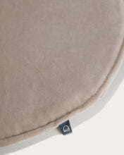 Load image into Gallery viewer, Rimca round velvet chair cushion in taupe, 35 cm - image 2