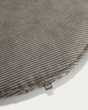 Load image into Gallery viewer, Sora round corduroy chair cushion in grey, 35 cm - image 3