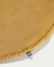 Load image into Gallery viewer, Sora round corduroy chair cushion in mustard, 35 cm - image 3