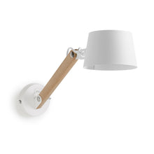 Load image into Gallery viewer, Muse wall light made from beech and steel with a white finish