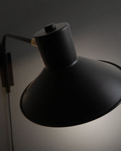 Load image into Gallery viewer, Small Aria wall light in steel with black finish UK adapter - image 4