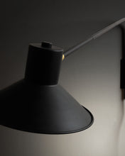 Load image into Gallery viewer, Aria wall light in steel with black finish UK adapter - image 4