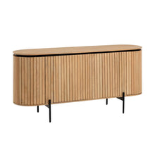 Load image into Gallery viewer, Licia solid mango wood sideboard with 4 doors and black finish metal, 170 x 80 cm - image 2