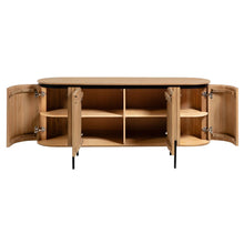 Load image into Gallery viewer, Licia solid mango wood sideboard with 4 doors and black finish metal, 170 x 80 cm - image 4