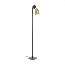 Load image into Gallery viewer, Natsumi metal and wood floor lamp UK adapter