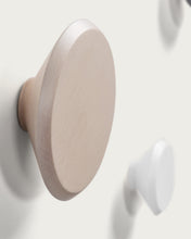 Load image into Gallery viewer, Set of 3 Nadua hangers in solid wood with a natural, blue and white beech finish - image 6